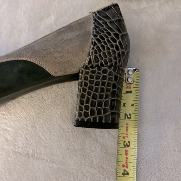 Block Heel Suede Leather Pump Slip On Shoes Sz 7 - Picture 12 of 13